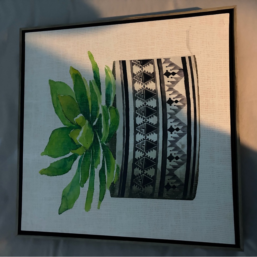 Green and Black Framed Wall Art